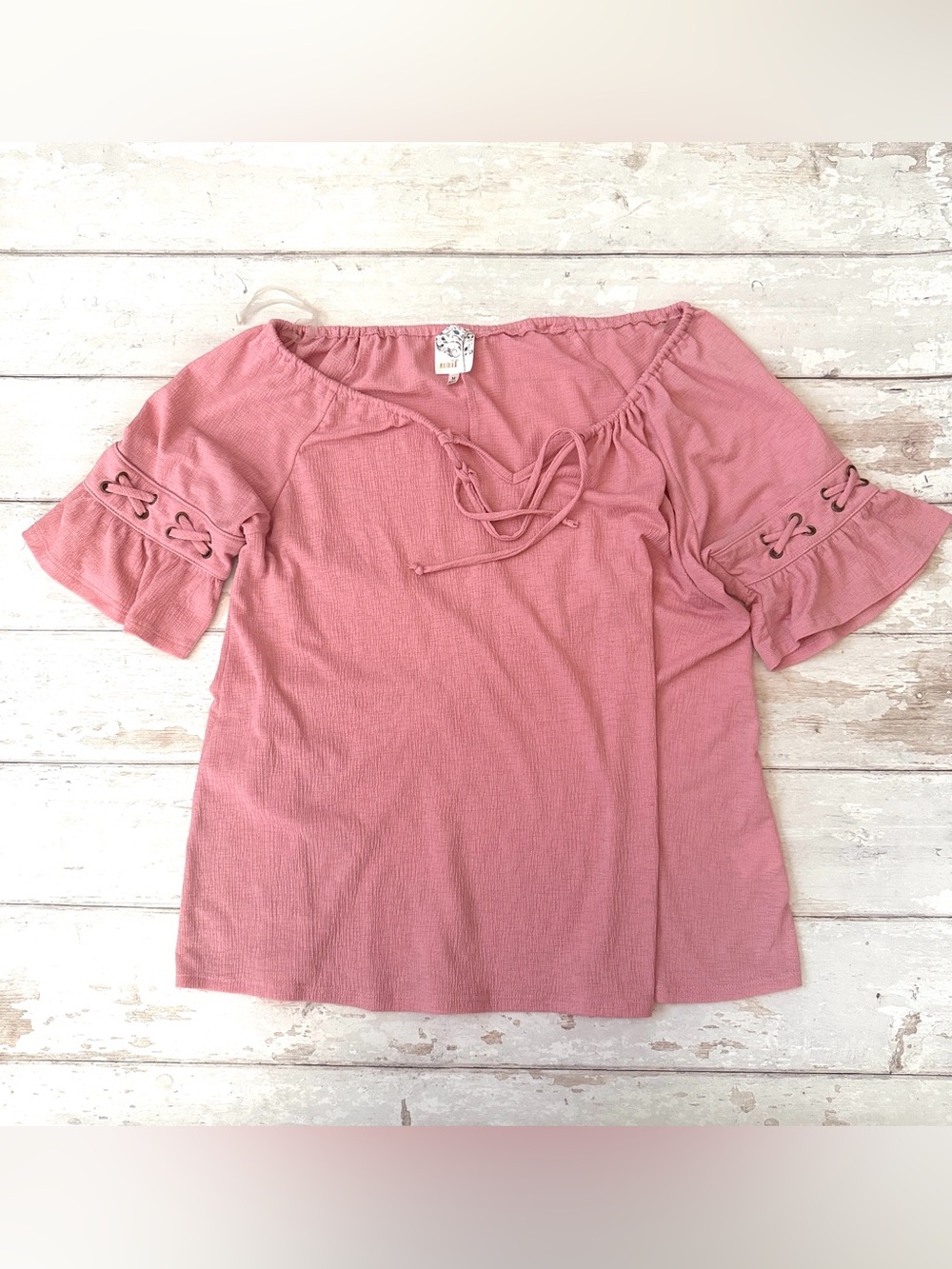 Naif Women’s M Millennial Pink Pastel Blouse Tie Top Bohemian Size Medium